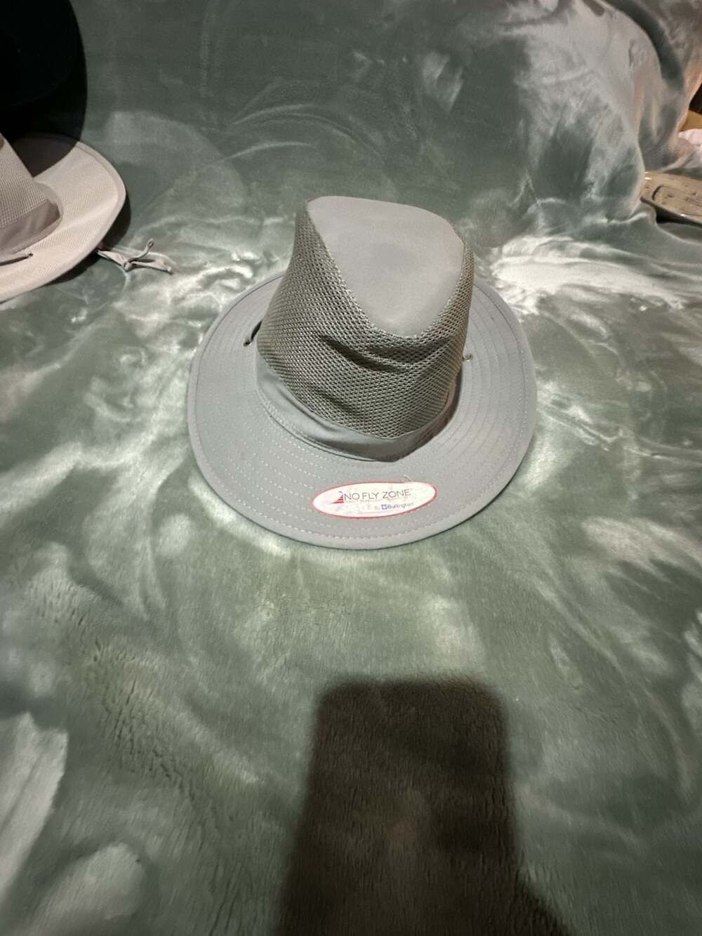 No Fly Zone Safari Hat Gray Mesh Outdoor Sun Hat